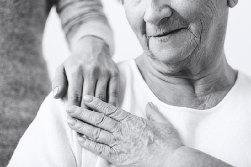 Senior and caregiver